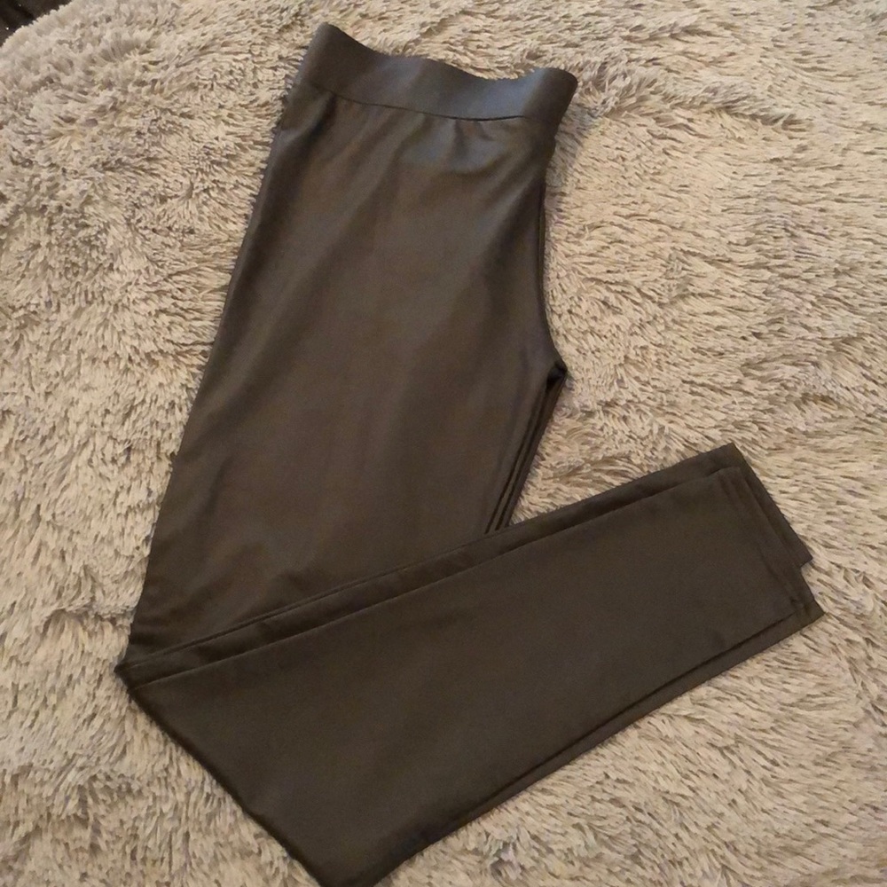 Grey pleather pants